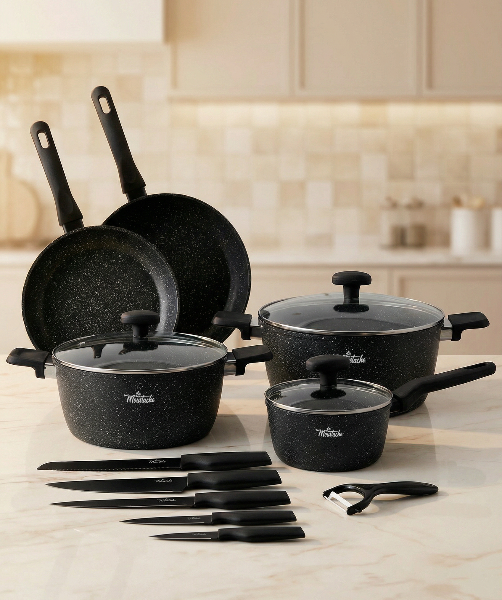 Batería de cocina con juego de cuchillos Onix (8 unidades)