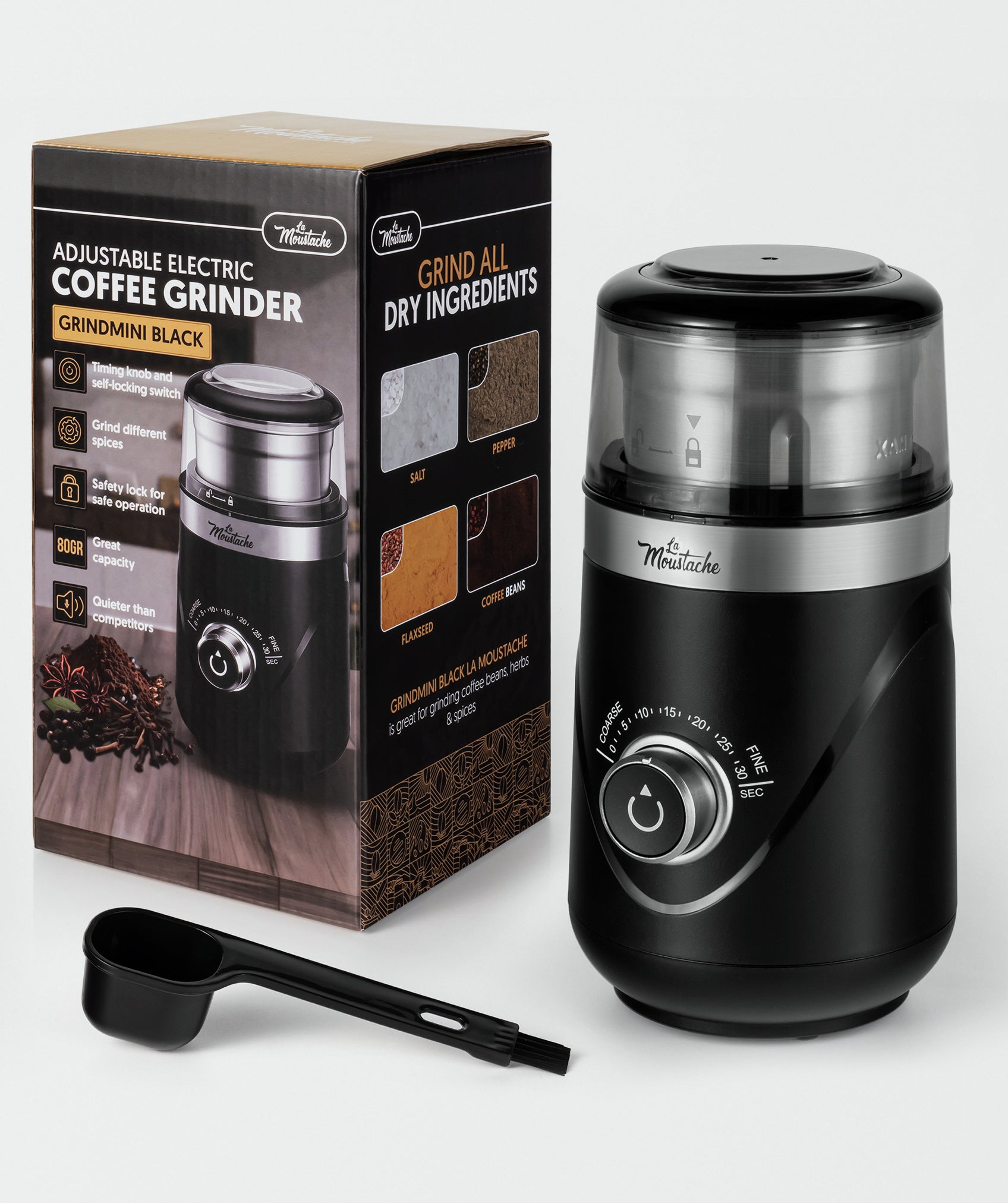 Molinillo de café eléctrico 80g (GrindMini Black)