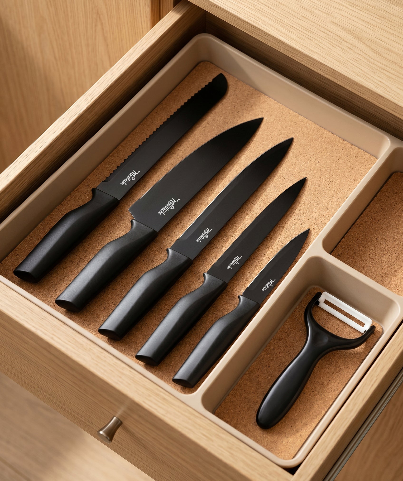 Set de cuchillos negros (6 unidades)