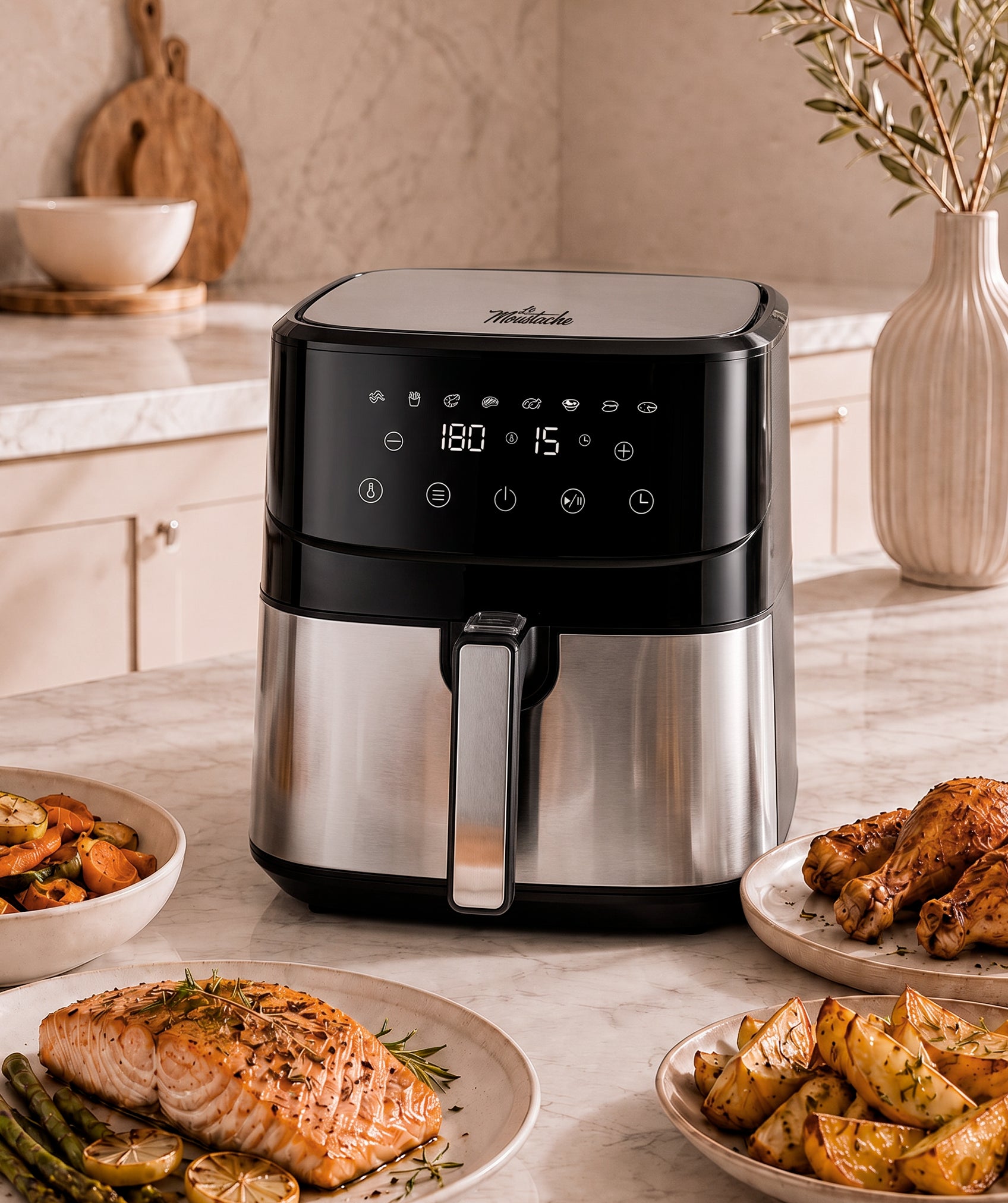 Freidora de aire caliente con cesta individual  6,5 L